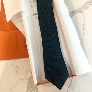 Hermes Dancing Bit Tie - Marine / Ciel / Blanc